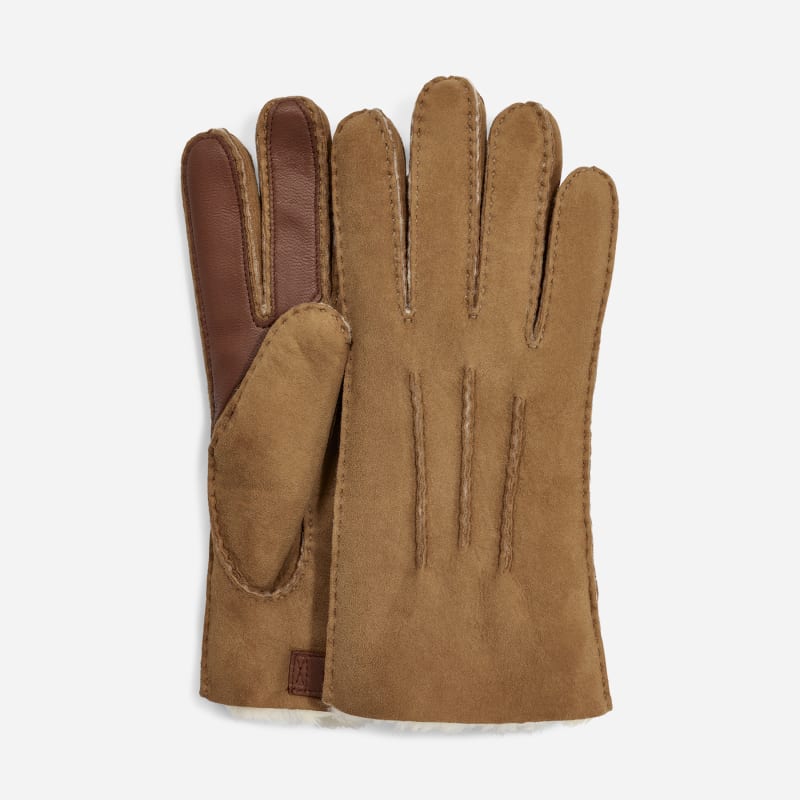 UGG® Contrast Sheepskin Handschuhe für Herren in Brown, Größe M, Schaffell von Ugg