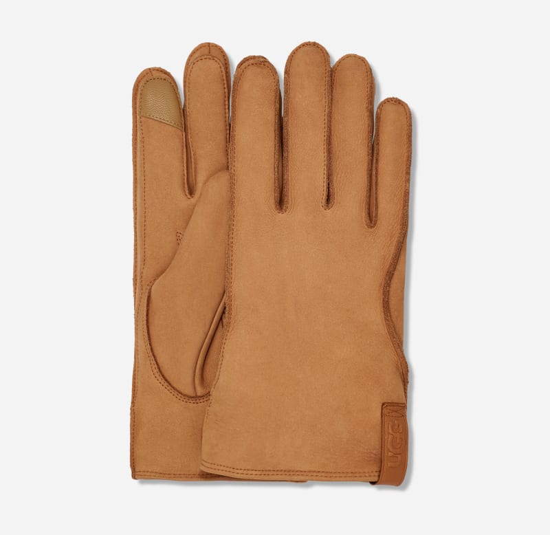 UGG® Handschuhe aus Leder mit Muschel-Logo für Herren in Brown, Größe L von Ugg