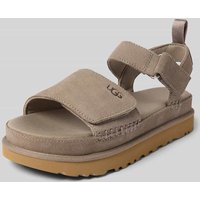 UGG Ledersandale mit Label-Badge Modell 'GOLDENSTAR' in Hellgrau, Größe 41 von Ugg