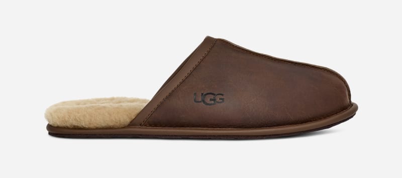 UGG® Scuff Hausschuhe für Herren in Brown, Größe 40, Leder von Ugg