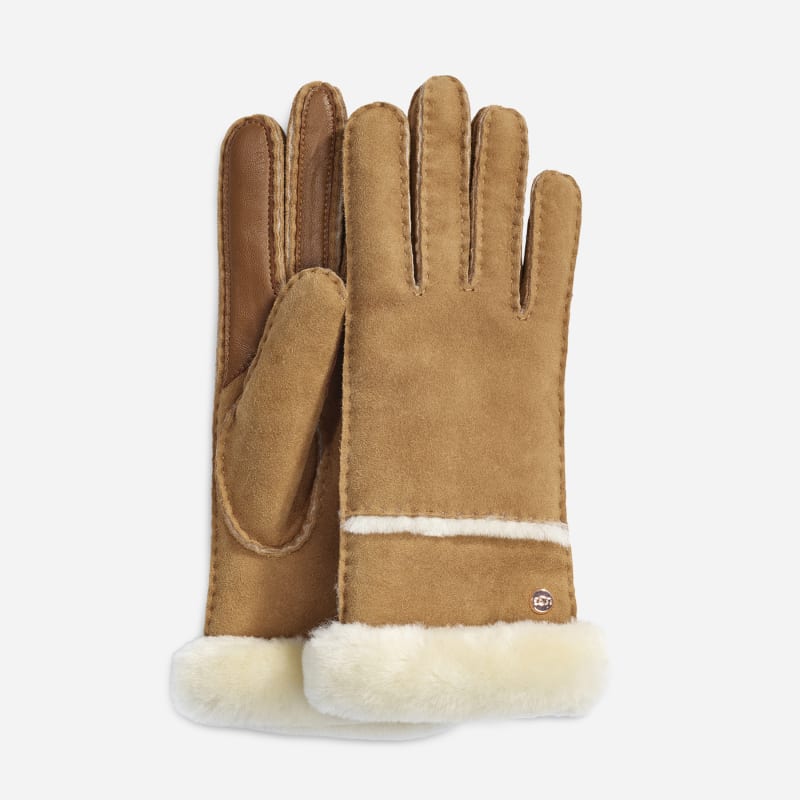 UGG® Seamed Tech Handschuhe für Damen in Brown, Größe S, Schaffell von Ugg