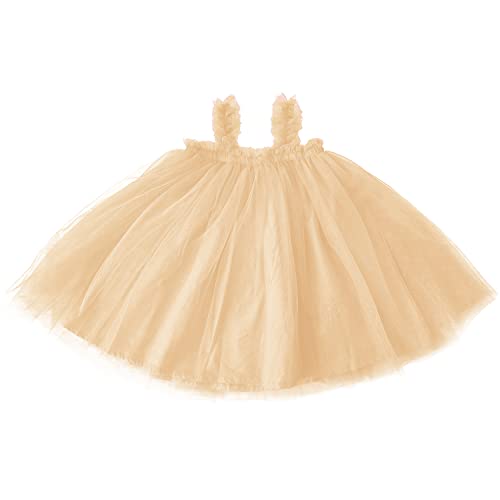 Ugitopi Baby Mädchen Kleinkind Tutu Kleid ärmellose Prinzessin Infant Tüll Kleid (B-Champagne, 80) von Ugitopi