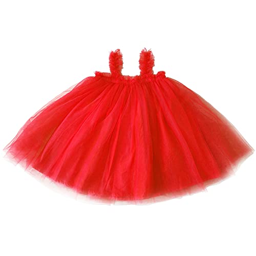 Ugitopi Baby Mädchen Kleinkind Tutu Kleid ärmellose Prinzessin Infant Tüll Kleid (B-Red, 90) von Ugitopi