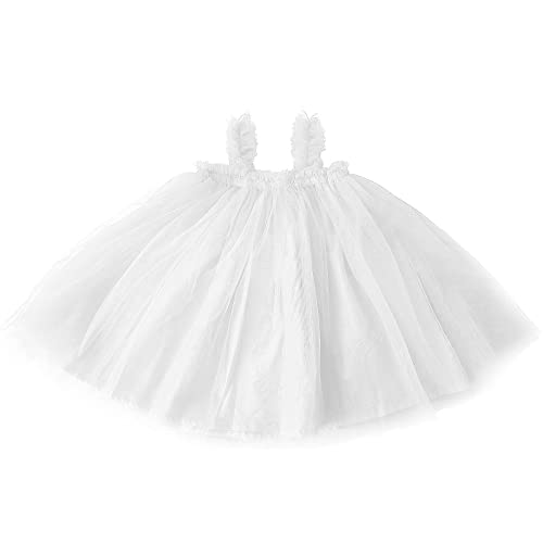 Ugitopi Baby Mädchen Kleinkind Tutu Kleid ärmellose Prinzessin Infant Tüll Kleid (B-White, 80) von Ugitopi