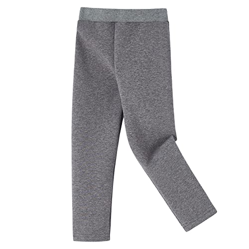 Ugitopi Mädchen Thermoleggings Fleece Gefüttert Dick Hosen Baumwolle Leggings (Gray 130) von Ugitopi