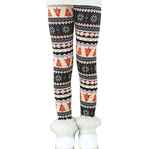 Ugitopi Mädchen Winter Dicke Warme Lange Hosen Druck Fleece Gefüttert Leggings (Christmas Tree 100) von Ugitopi