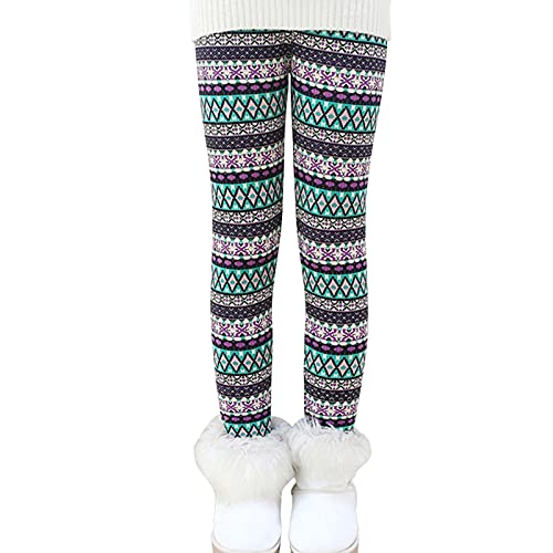 Ugitopi Mädchen Winter Dicke Warme Lange Hosen Druck Fleece Gefüttert Leggings (Rhombus 120) von Ugitopi