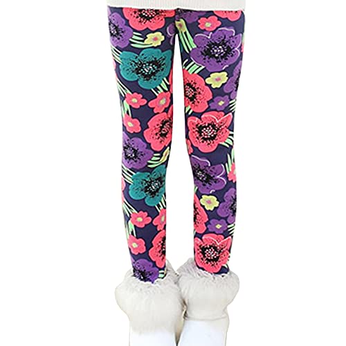 Ugitopi Mädchen Winter Dicke Warme Lange Hosen Druck Fleece Gefüttert Leggings (Tricolor,130) von Ugitopi