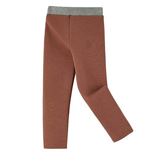 Ugitopi Ragazze Inverno Caldo Spessore Pantaloni Lunghi Foderati in Pile Leggings in Cotone Termico (Brown 140) von Ugitopi