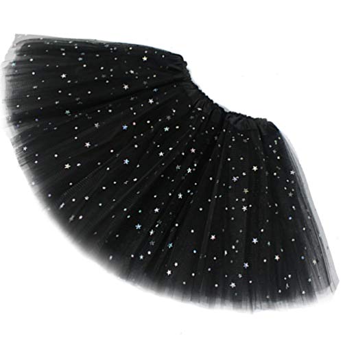 Ugitopi Sparkle für Mädchen Prinzessin Ballett Dance Layered Tüll Tutu Röcke, Black von Ugitopi