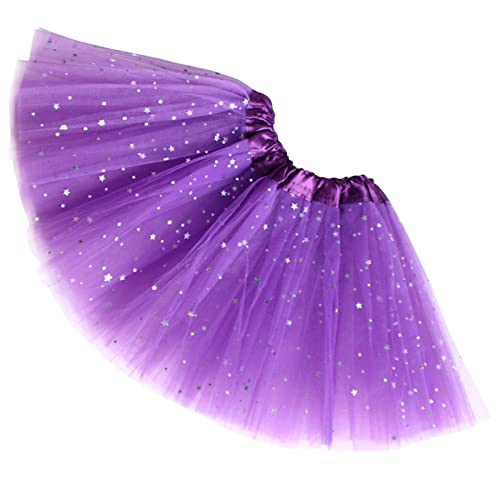 Ugitopi Sparkle für Mädchen Prinzessin Ballett Dance Layered Tüll Tutu Röcke, Dark Purple von Ugitopi