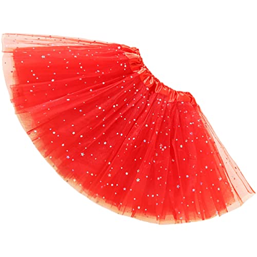 Ugitopi Sparkle für Mädchen Prinzessin Ballett Dance Layered Tüll Tutu Röcke, Red von Ugitopi