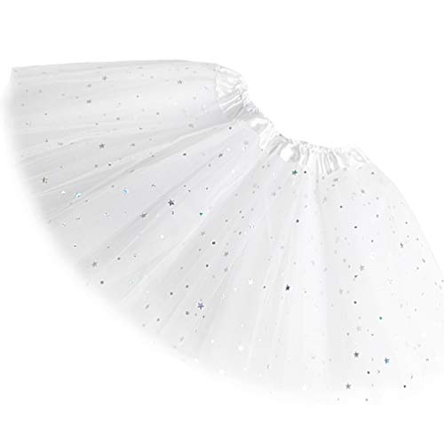 Ugitopi Sparkle für Mädchen Prinzessin Ballett Dance Layered Tüll Tutu Röcke, White von Ugitopi