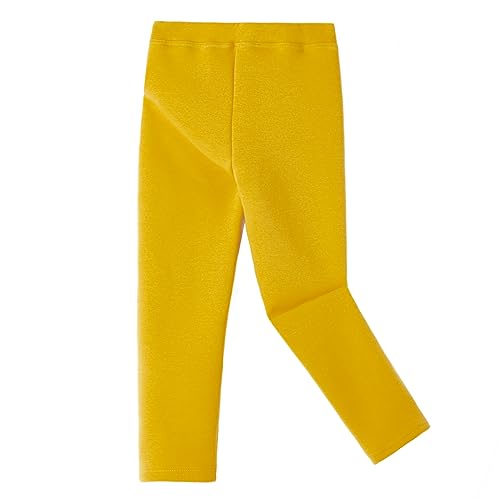 Ugitopi Winter Dicke Warme Lange Hosen Fleece Gefüttert Leggings (Mustard 140) von Ugitopi