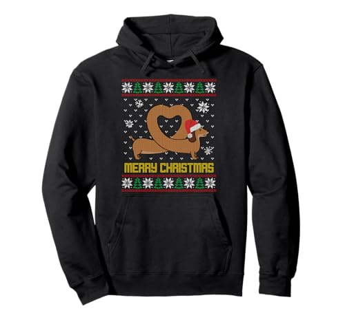 Dackel Weihnachtspullover Herren Damen Weihnachtspulli Ugly Pullover Hoodie von Ugly Christmas Sweater Weihnachtsoutfit lustig