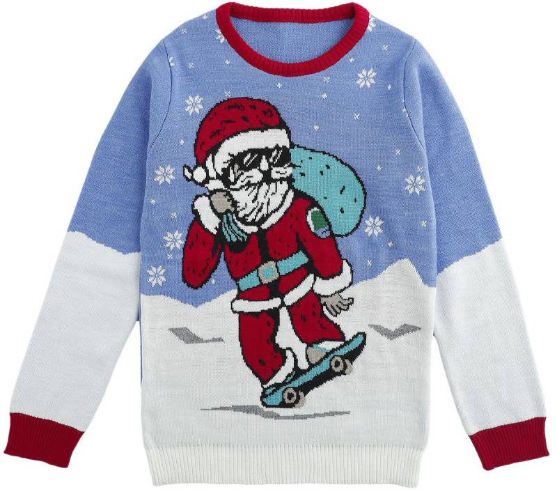 Ugly Christmas Sweater Skating Santa Sweatshirt multicolor in 146 von Ugly Christmas Sweater