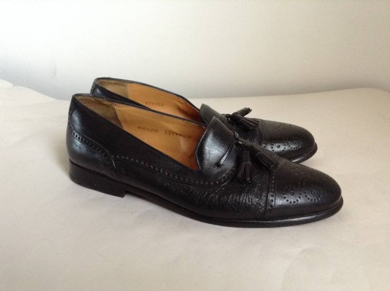 8.5 - Mezlan Schwarz Leder Quaste Loafers Mit Medaillon Kappen von UglyCousin