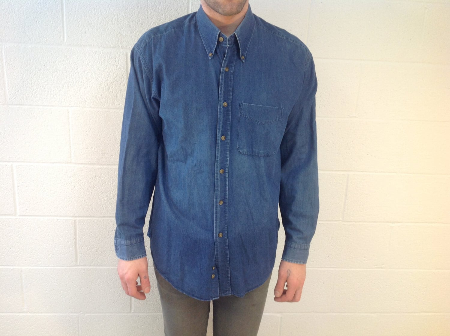 L/S Denim Chambray Shirt - Groß 40-46 1/2 von UglyCousin