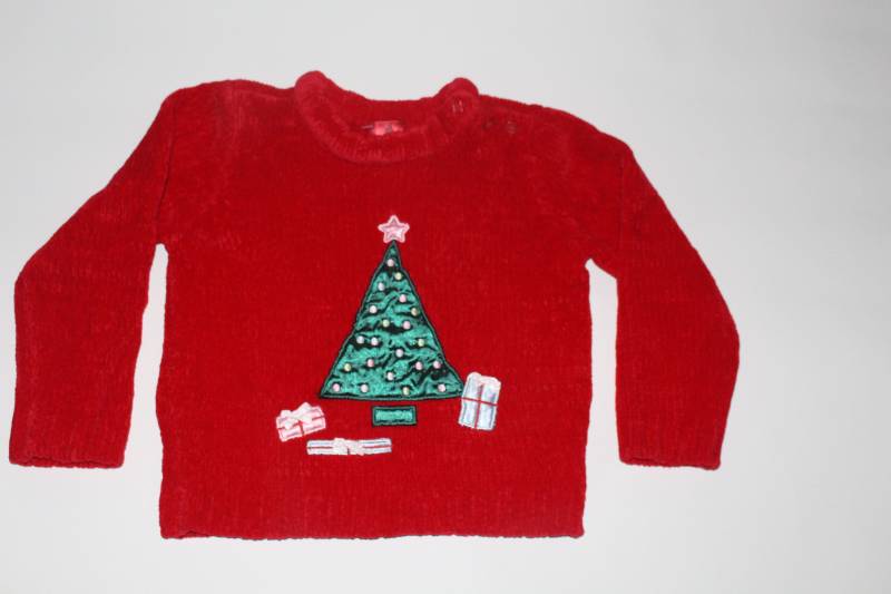 Baum/Geschenke 3T Größe Kinder Vintage Hässlicher Weihnachtspullover Rot # 247 von UglySweaterStoreUS