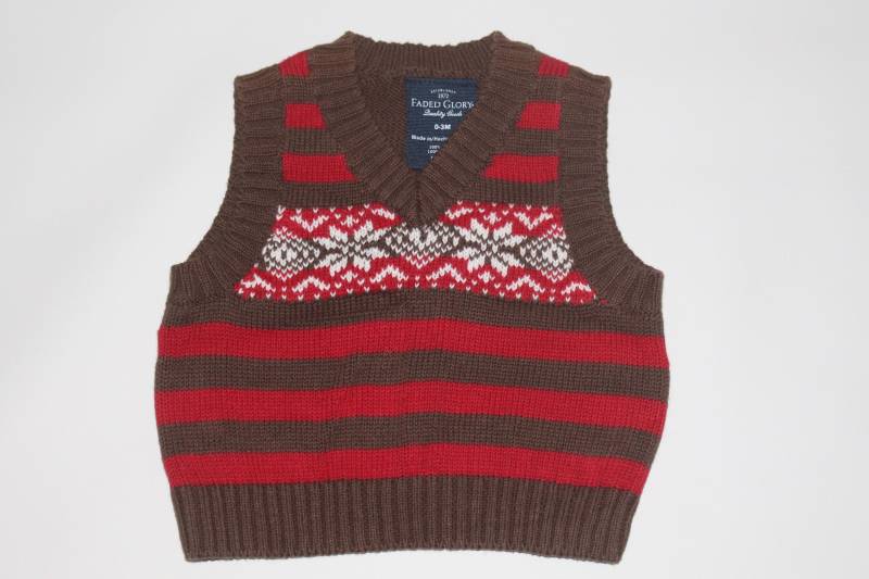 Schneeflocken 0-3 Monate Größe Kinder Vintage Hässlicher Weihnachtspullover Braun # 236 von UglySweaterStoreUS