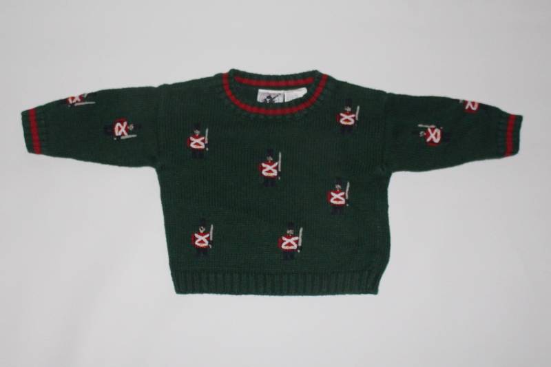 Soldaten 6-9 Monate Kinder Vintage Hässlicher Weihnachtspullover Grün # 226 von UglySweaterStoreUS