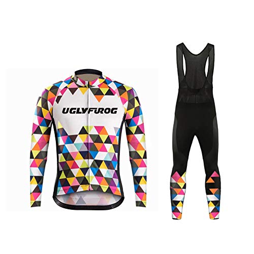 UGLYFROG Winter MTB Herren Fahrradbekleidung Set Langarm Atmungsaktiv Radtrikot Fahrrad Trikot (Radjacke Langarm und Fahrradhose mit 3D Sitzpolster) 27DELD02 von Uglyfrog-2