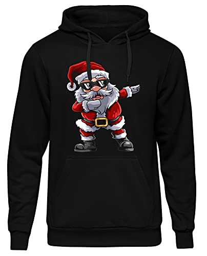 Santa Dabbing Herren Kapuzenpullover | Weihnachten Pullover Weihnachtsmann Funny Xmas Hoodie Christmas | Schwarz (XXL) von UGLYSHIRT