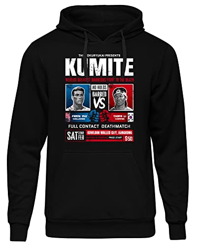 Uglyshirt Kumite Herren Kapuzenpullover | Frannk Dux Bloodsport Muay Thai | M6 Schwarz (3XL) von Uglyshirt