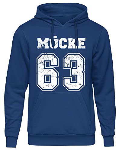 Uglyshirt Mücke 63 Herren Kapuzenpullover | Football Hoodie Kult Weltkulturerbe Pullover | M1 Blau (L) von Uglyshirt