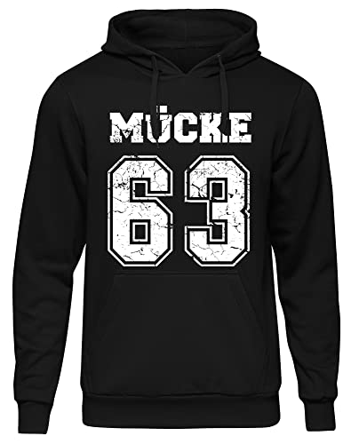 Uglyshirt Mücke 63 Herren Kapuzenpullover | Football Hoodie Kult Weltkulturerbe Pullover | M1 Schwarz (3XL) von Uglyshirt