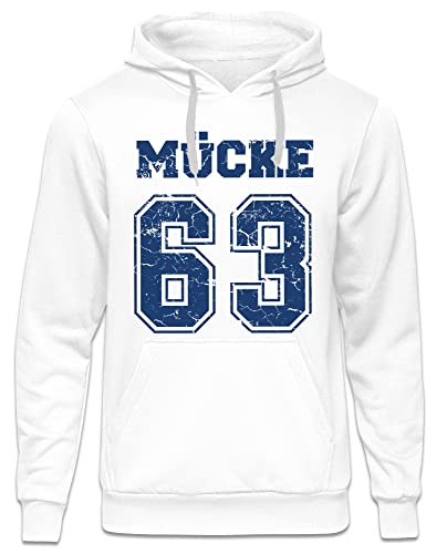 Uglyshirt Mücke 63 Herren Kapuzenpullover | Football Hoodie Kult Weltkulturerbe Pullover | M1 Weiß (L) von Uglyshirt