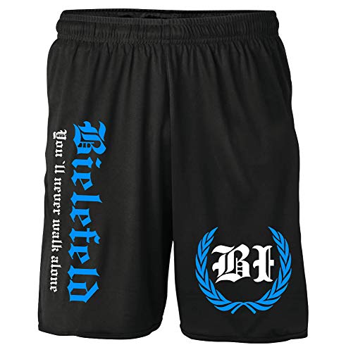 Bielefeld Kranz Shorts | Fussball Sport Ultras Kurze Hose Sporthose (S, Bielefeld Kranz M1) von Uglyshirt87