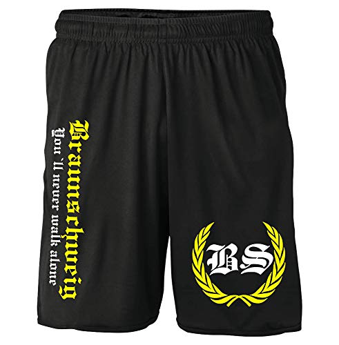 Braunschweig Kranz Shorts | Fussball Sport Ultras Kurze Hose Sporthose (XL, Schwarz Kranz M2) von Uglyshirt87