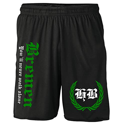 Bremen Kranz Shorts | Fussball Sport Ultras Kurze Hose Sporthose (S, Schwarz Kranz M2) von Uglyshirt87