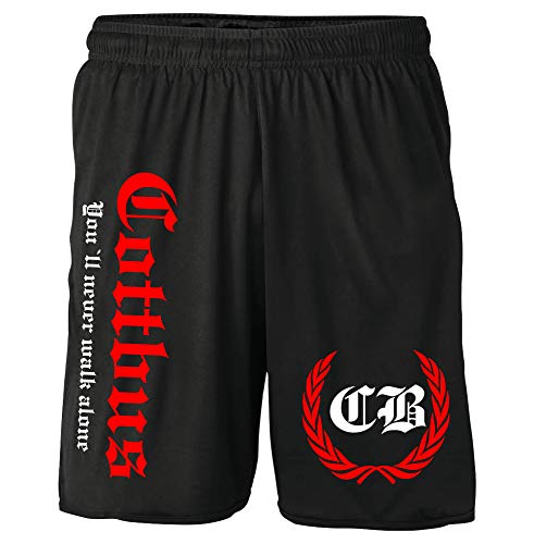 Cottbus Kranz Shorts | Fussball Sport Ultras Kurze Hose Sporthose (S, Schwarz Kranz M2) von Uglyshirt87