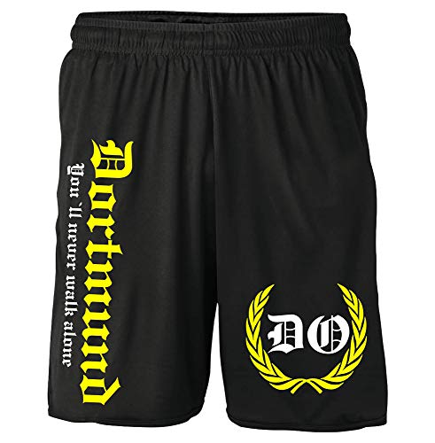 Dortmund Kranz Shorts | Fussball Sport Ultras Kurze Hose Sporthose (XL, Schwarz Kranz M2) von Uglyshirt87