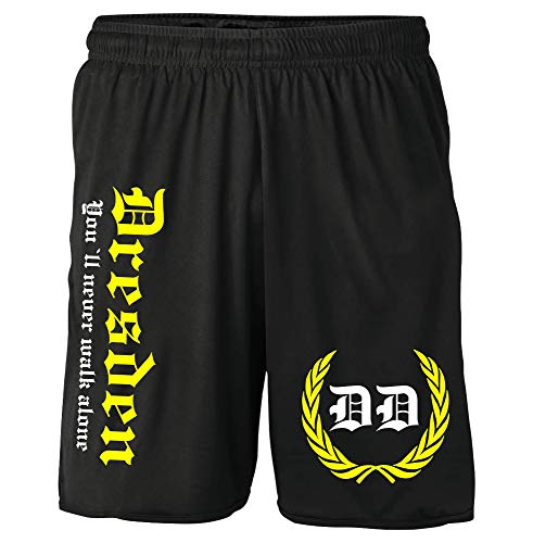 Dresden Kranz Shorts | Fussball Sport Ultras Kurze Hose Sporthose (L, Schwarz Kranz M2) von Uglyshirt87