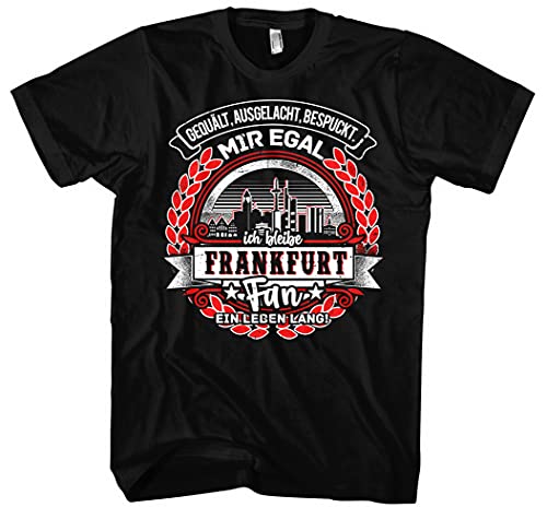 EIN Leben lang Frankfurt Herren T-Shirt | Stadt - Frankfurt Skyline - Fussball - Sport - Frankfurt Shirt - Ultras | Schwarz (3XL) von Uglyshirt87