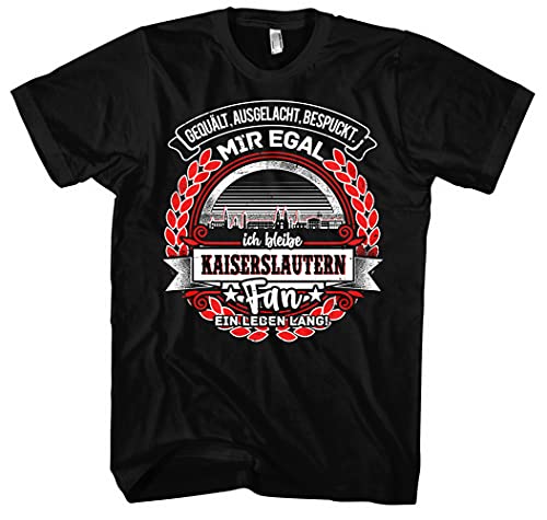 Uglyshirt87 Leben lang Kaiserslautern Herren T-Shirt | Stadt - Skyline - Fussball - Sport - Shirt - Ultras | Schwarz (L) von Uglyshirt87