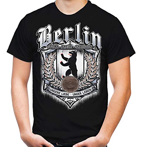 Für Immer Berlin Männer und Herren T-Shirt | Sport Fussball Stadt Fan (4XL, Schwarz Druck: Bunt) von Uglyshirt87