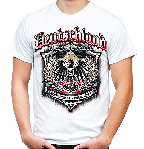 Für Immer Deutschland Männer und Herren T-Shirt | Kaiserreich Germania Preußen (L, Weiß) von Uglyshirt87