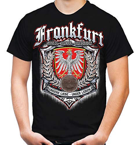 Für Immer Frankfurt Männer und Herren T-Shirt | Sport Fussball Stadt Fan (XL, Schwarz Druck: Bunt) von Uglyshirt87