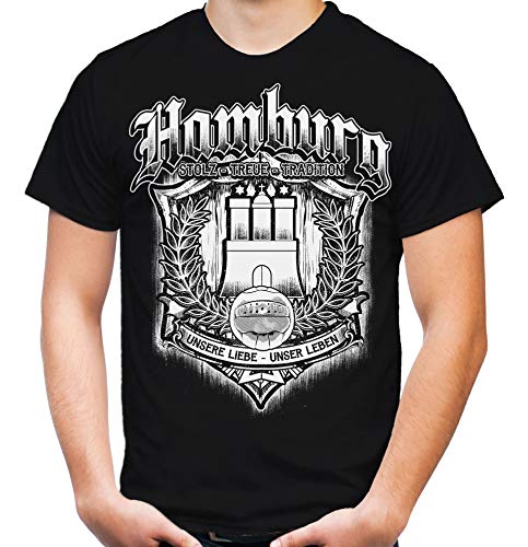 Für Immer Hamburg Männer und Herren T-Shirt | Sport Fussball Stadt Fan (XL, Schwarz Druck: Weiß) von Uglyshirt87