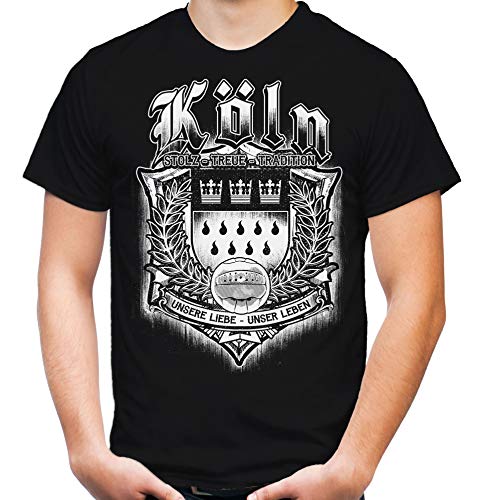 Für Immer Köln Männer und Herren T-Shirt | Sport Fussball Stadt Fan (L, Schwarz Druck: Weiß) von Uglyshirt87