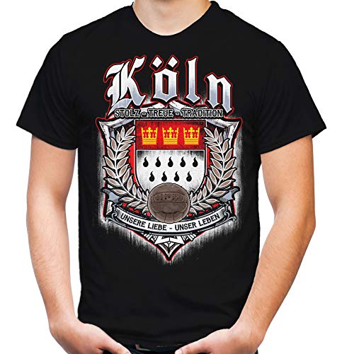 Für Immer Köln Männer und Herren T-Shirt | Sport Fussball Stadt Fan (M, Schwarz Druck: Bunt) von Uglyshirt87