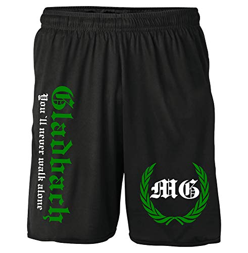 Gladbach Kranz Shorts | Fussball Sport Ultras Kurze Hose Sporthose (L, Schwarz Kranz M2) von Uglyshirt87