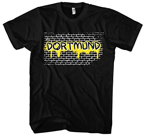 Graffiti Dortmund Herren T-Shirt | Stadt - Dortmund Skyline - Fussball - City - Dortmund Shirt - Ultras | Schwarz (3XL) von Uglyshirt87