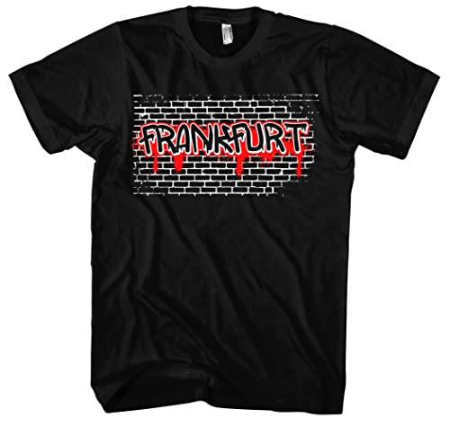 Graffiti Frankfurt Herren T-Shirt | Stadt - Frankfurt Skyline - Fussball - City - Frankfurt Shirt - Ultras | Schwarz (S) von Uglyshirt87