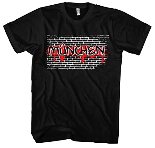 Graffiti München Herren T-Shirt | Stadt - München Skyline - Fussball - City - München Shirt - Ultras | Schwarz (L) von Uglyshirt87