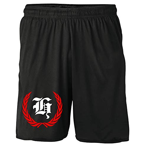 Hannover Kranz Shorts | Fussball Sport Sommer Ultras Kurze Hose Sporthose (L, Schwarz Kranz M1) von Uglyshirt87